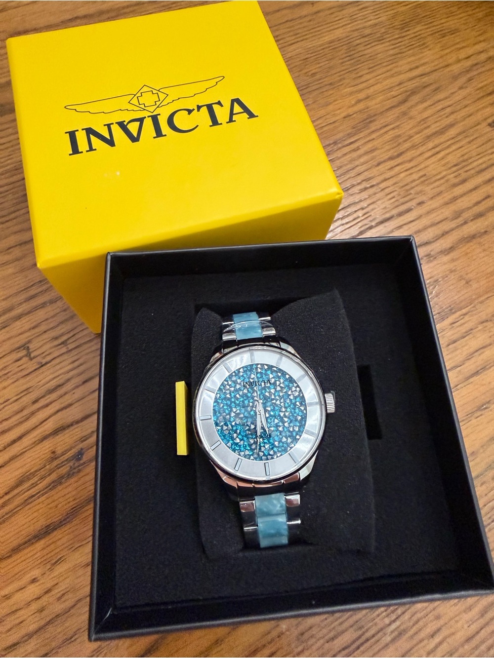 Invicta Angel Pavine Women's Light Blue Crystal Dial Stainless Watch - Picture 6 of 6